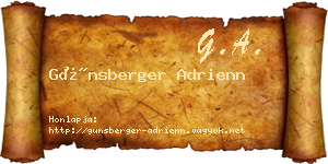 Günsberger Adrienn névjegykártya